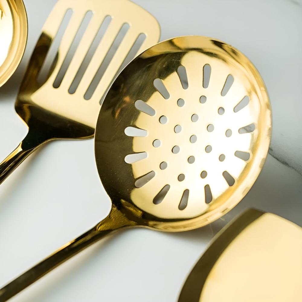 Set de Utensilios de Acero Inoxidable Dorado