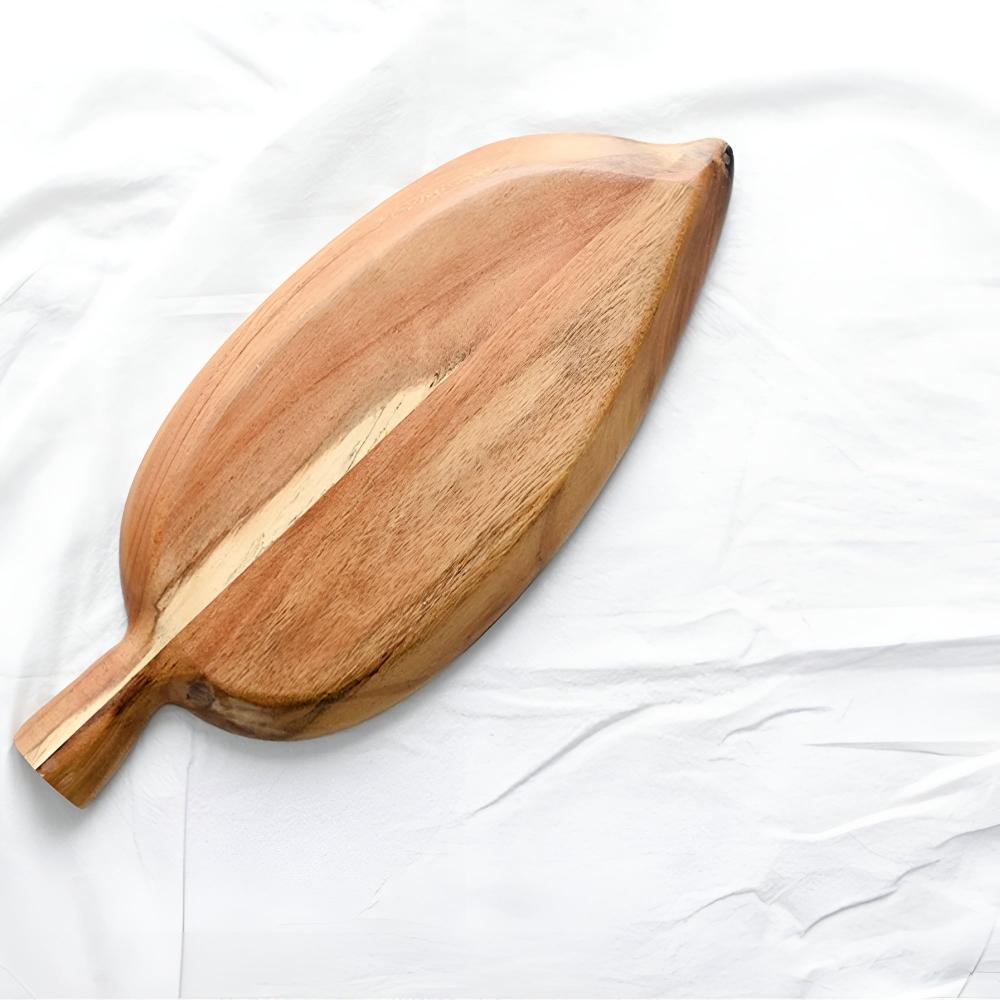 Blattförmiger Holz-Servierteller