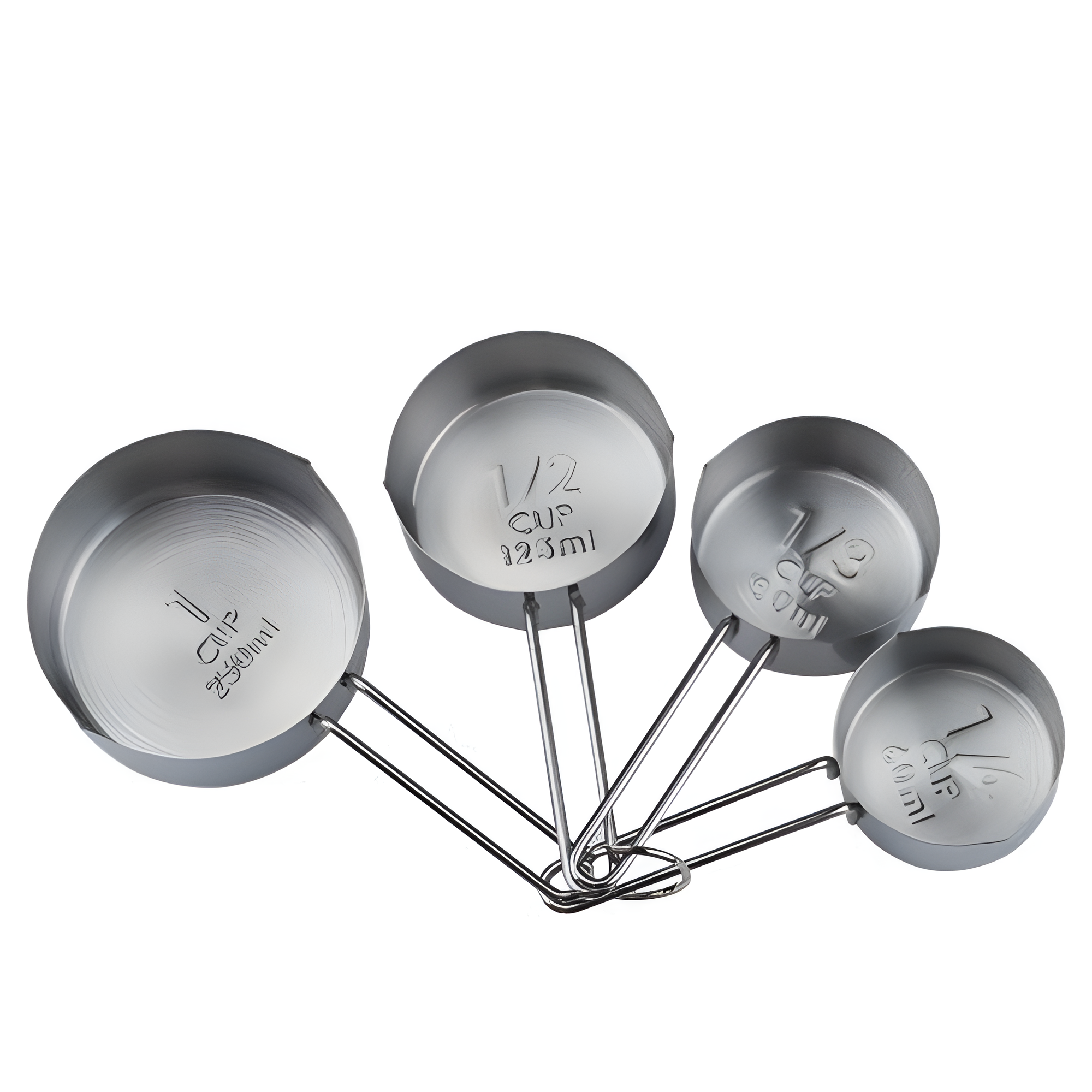 Set de 4 Tazas Medidoras de Acero Inoxidable