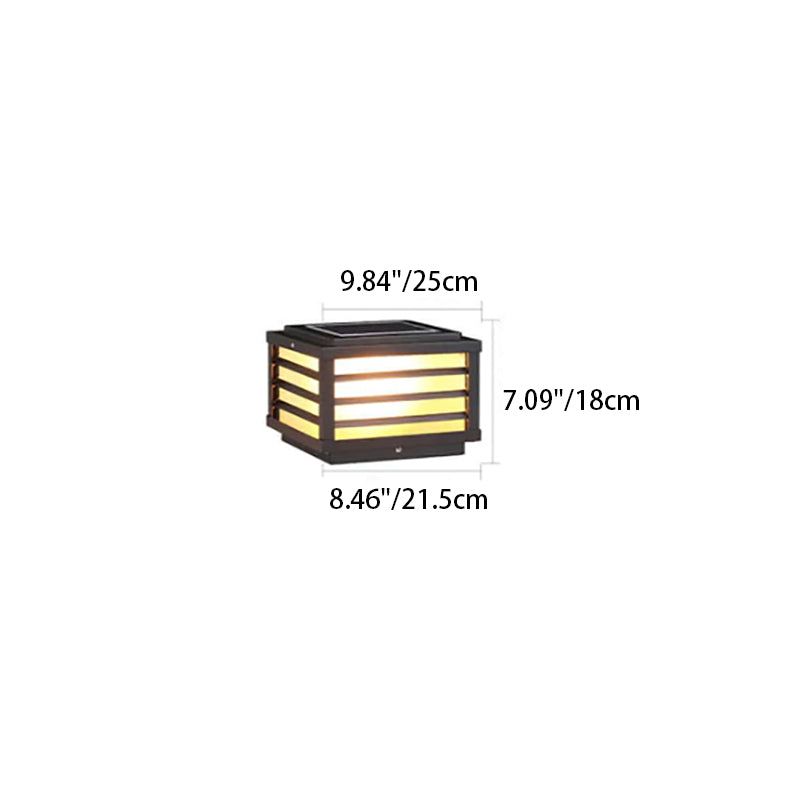Solar Square Post Head Light Outdoor Patio Waterproof Post Head Light