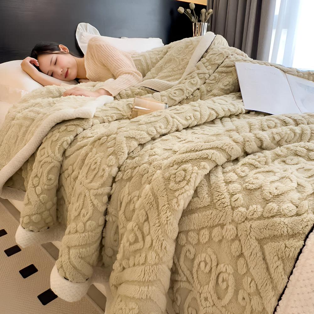 Samt Mandala Sherpa-Decke