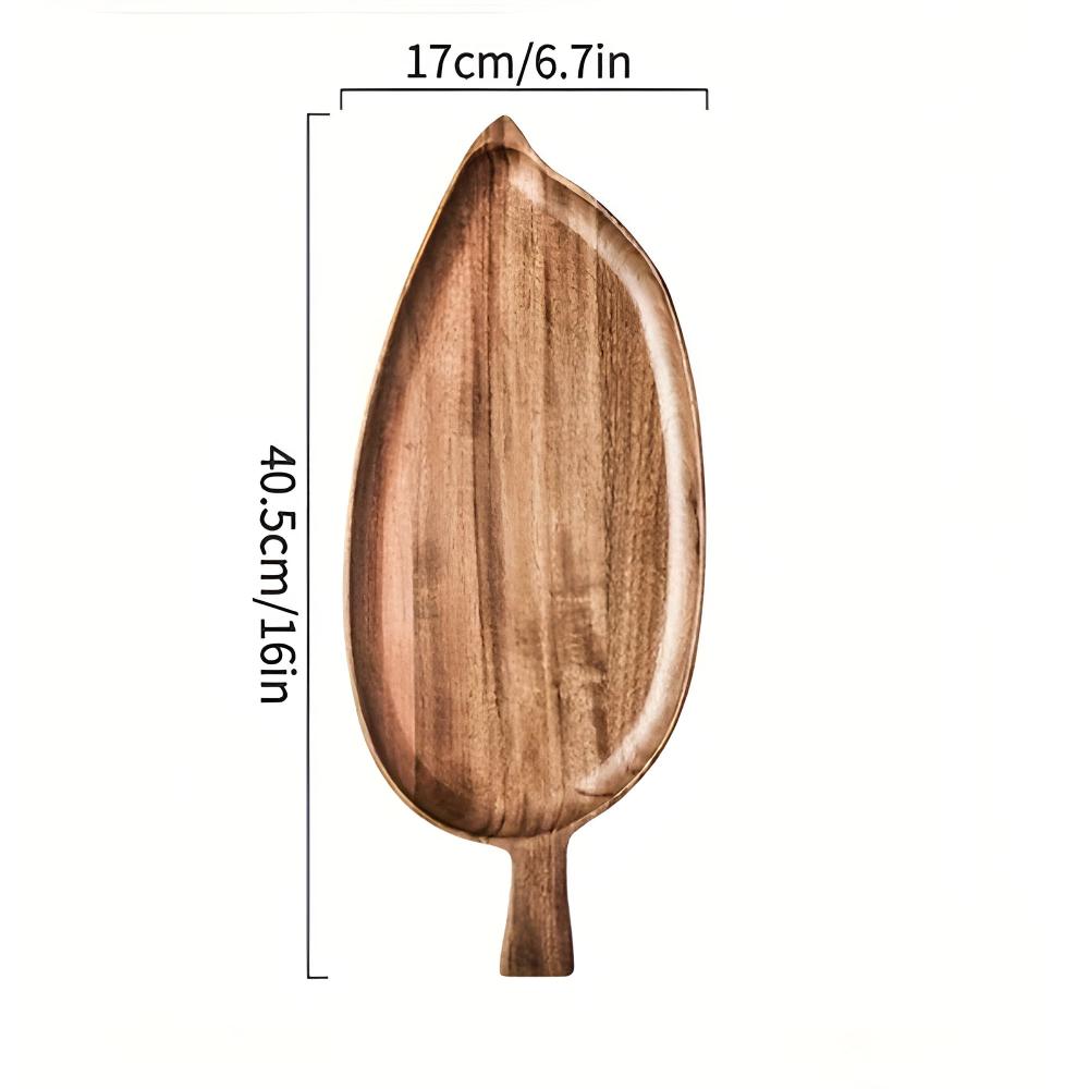 Blattförmiger Holz-Servierteller