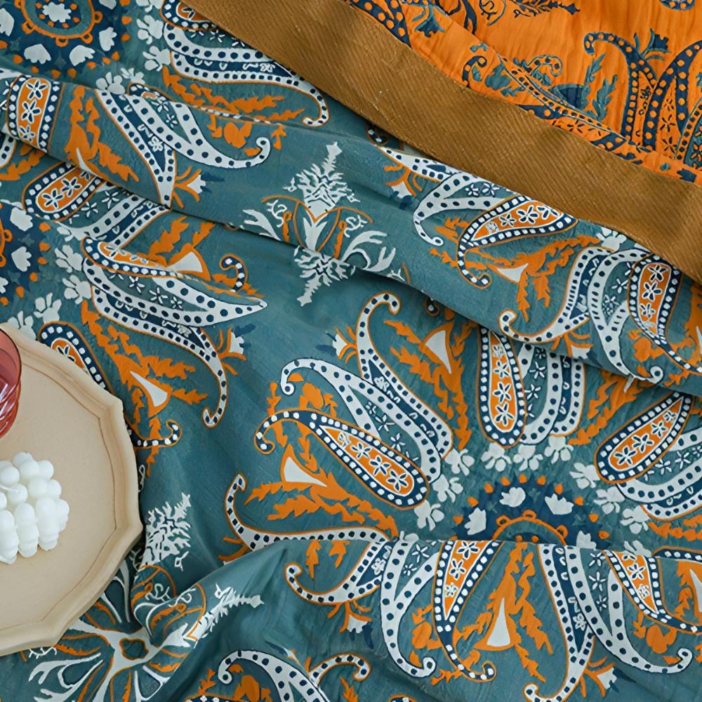 Boho Bloom Wendbare Weiche Steppdecke