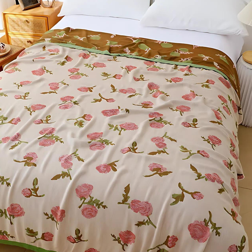 Bambusfaser Ländliche Rose Kühlende Decke