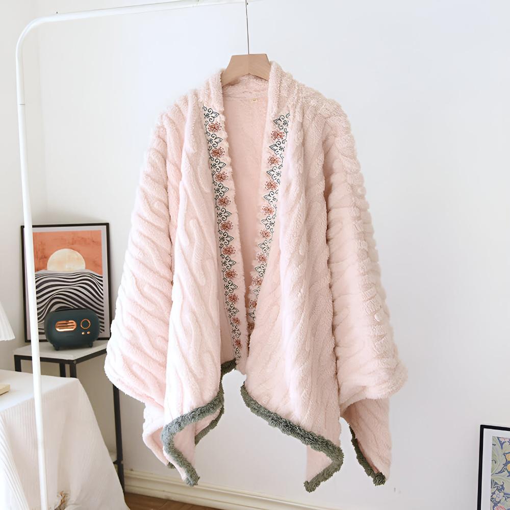 Bestickter Warmer Fleece-Schal-Wickel