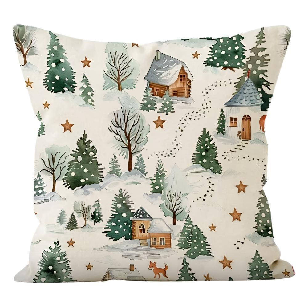 Funda de Cojín de Navidad Invernal