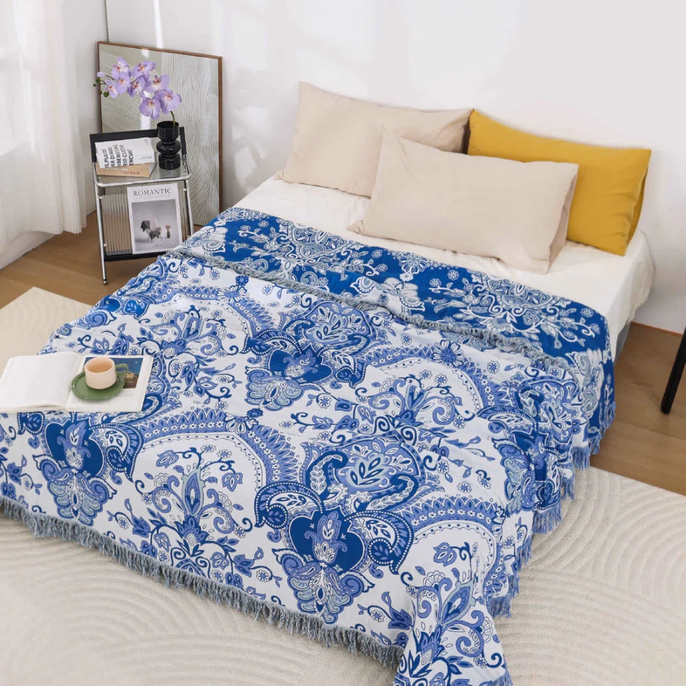 Manta de Algodón con Flecos Paisley Dream