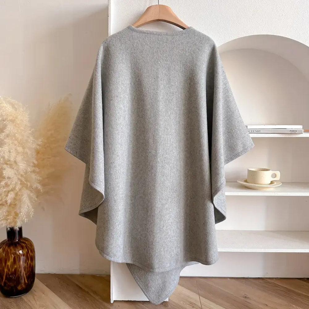 Luxuriöser Poncho Winddichter Schal-Mantel