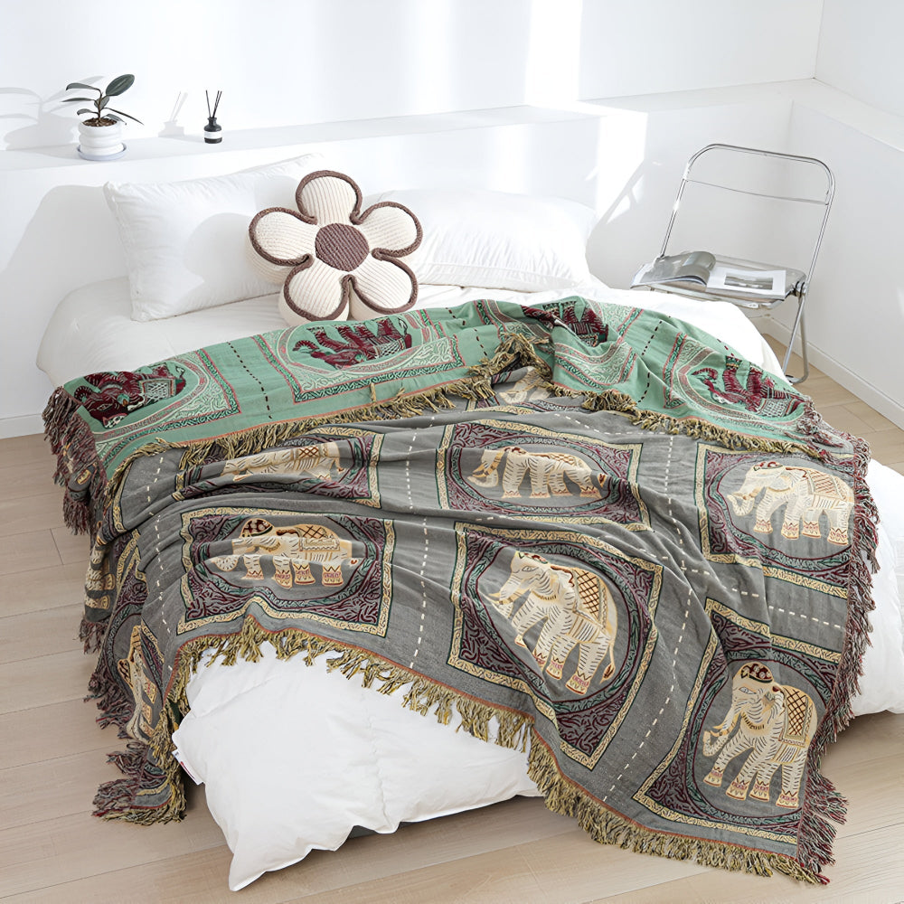 Bohemian Elefantenmuster Quasten-Decke