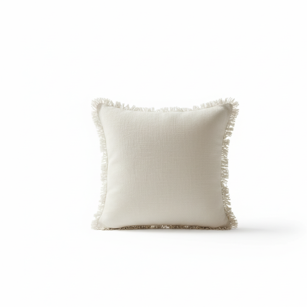 Linen Fringed Pillow Cover for Home Décor