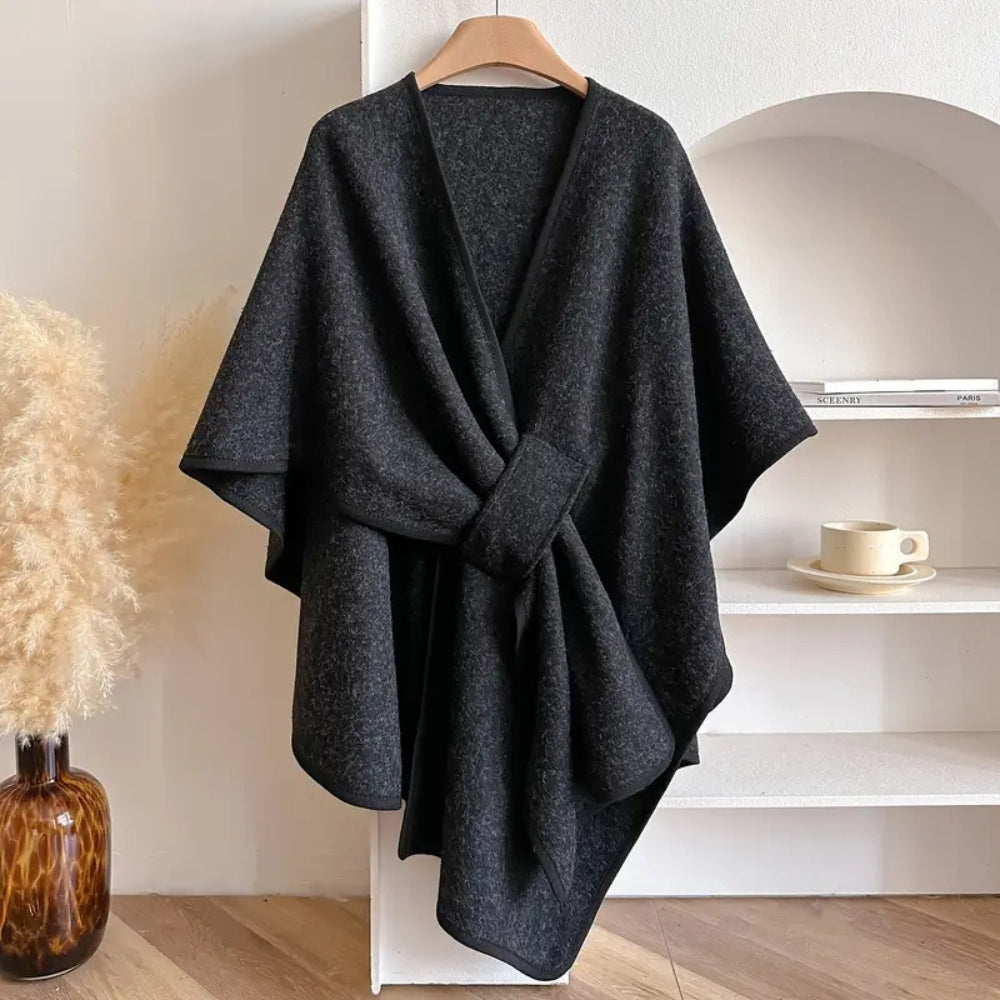 Luxuriöser Poncho Winddichter Schal-Mantel