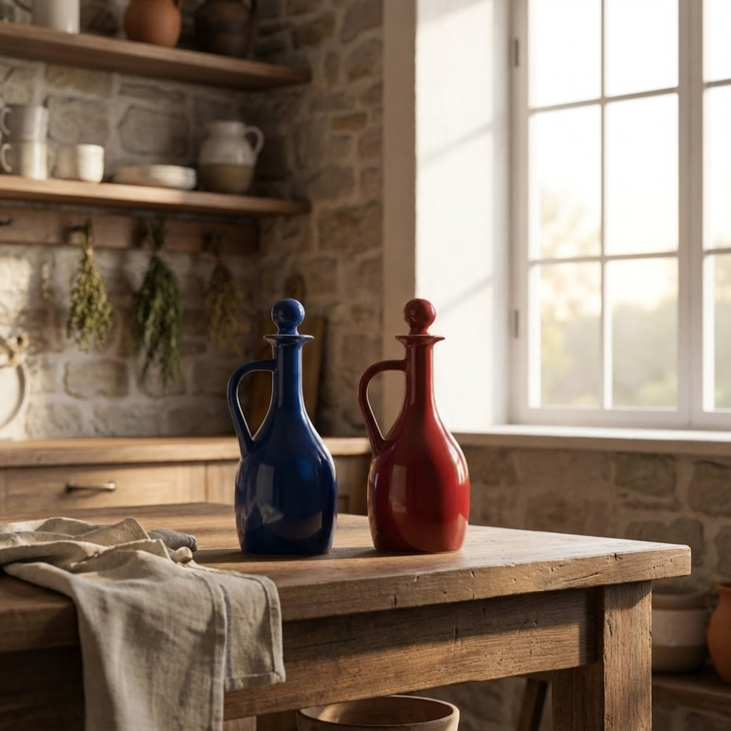 Ceramic Oil Bottle Set for Home Kitchen