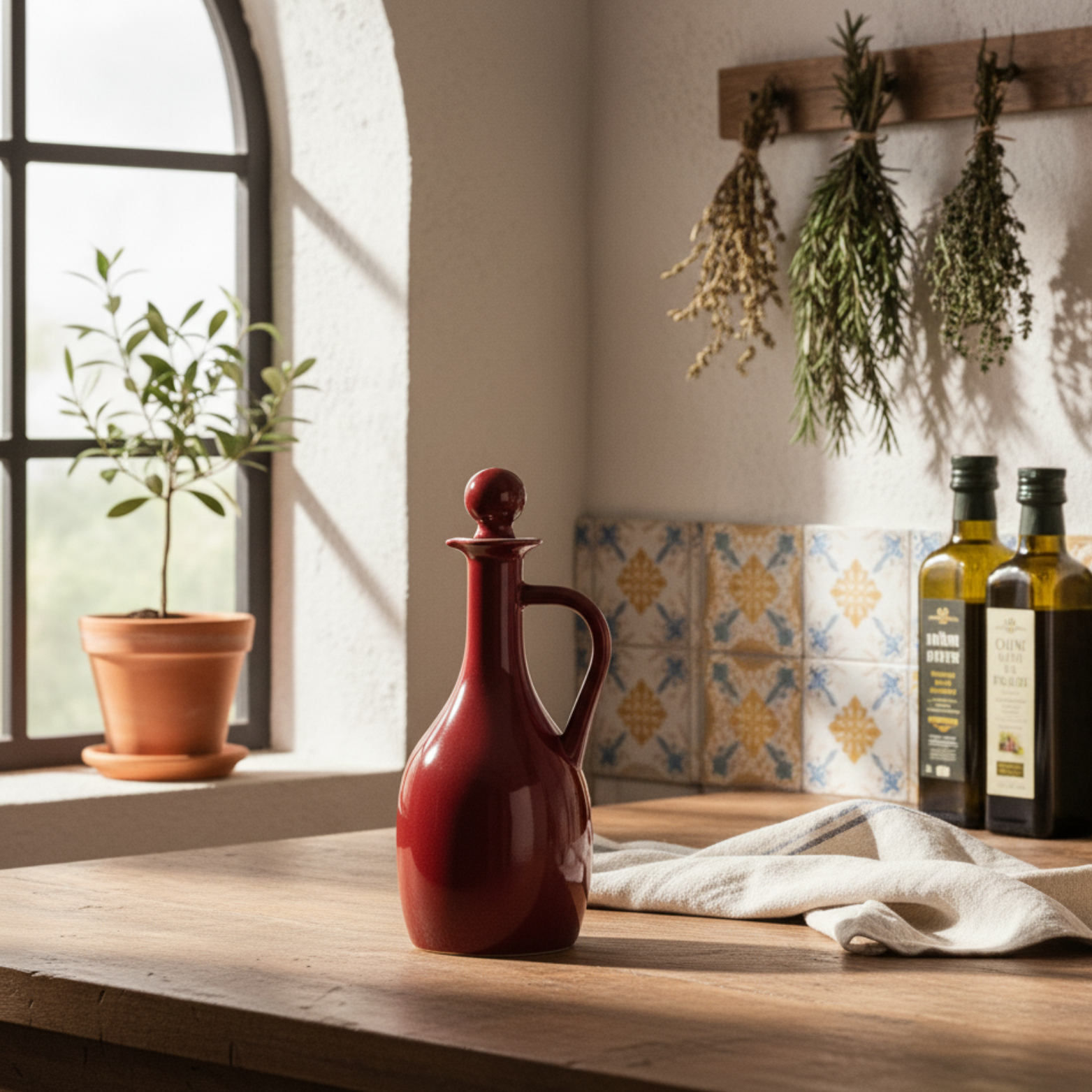 Ceramic Oil Bottle Set for Home Kitchen