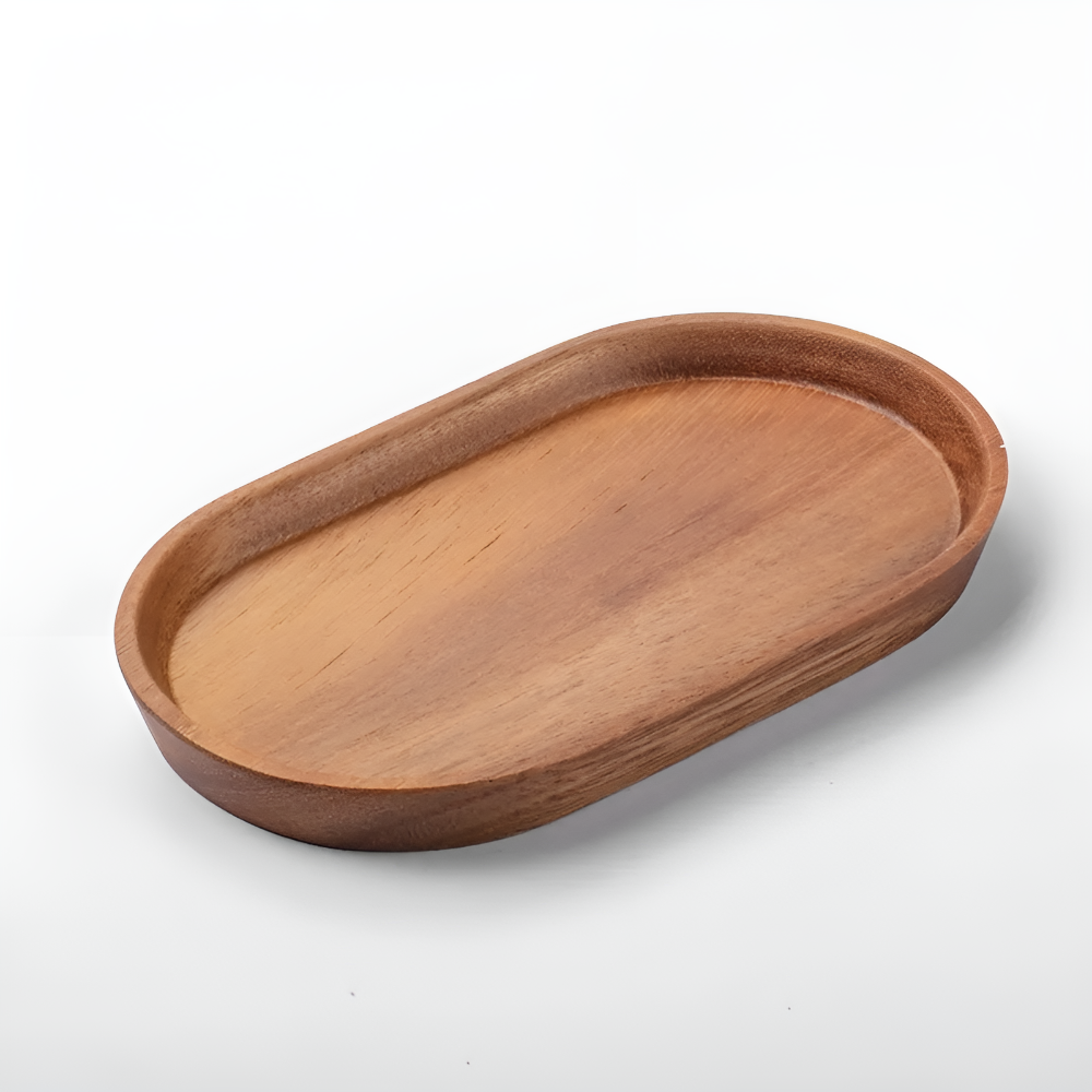 Natürliches Holztablett mit Maserung