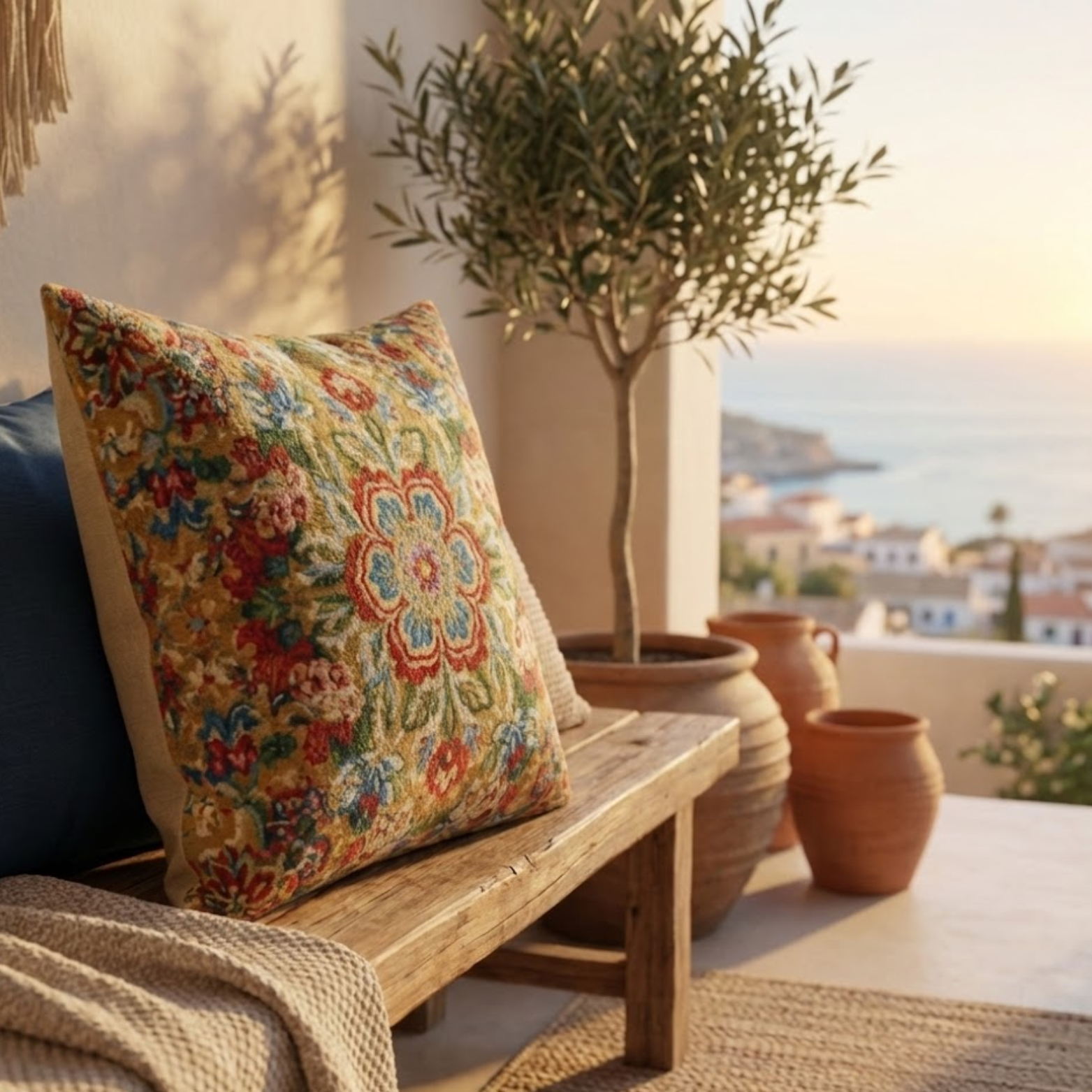 Flower Embroidered Throw Pillow Cover Decorative Cushion Case