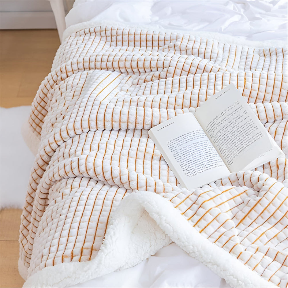 Manta Cálida de Sherpa con Textura de Waffle