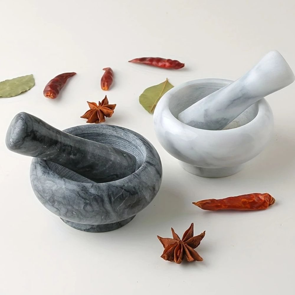 Marmor Mörser und Stößel Set