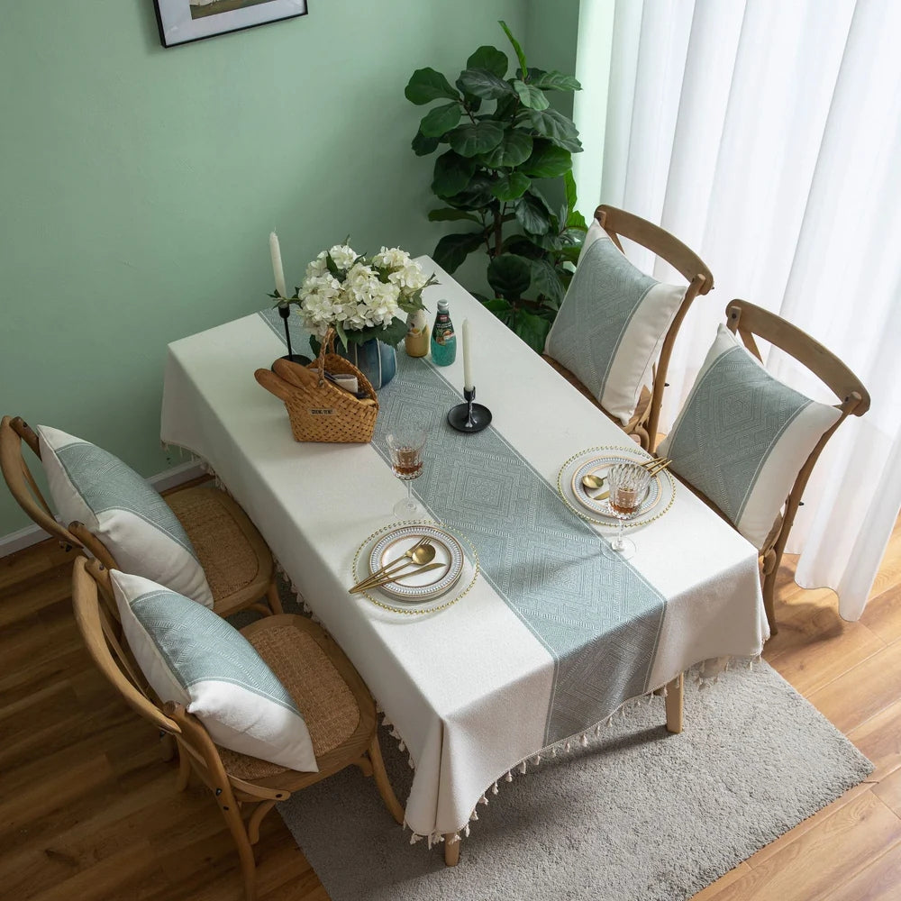 Glisstra Geometric Tassel Tablecloth