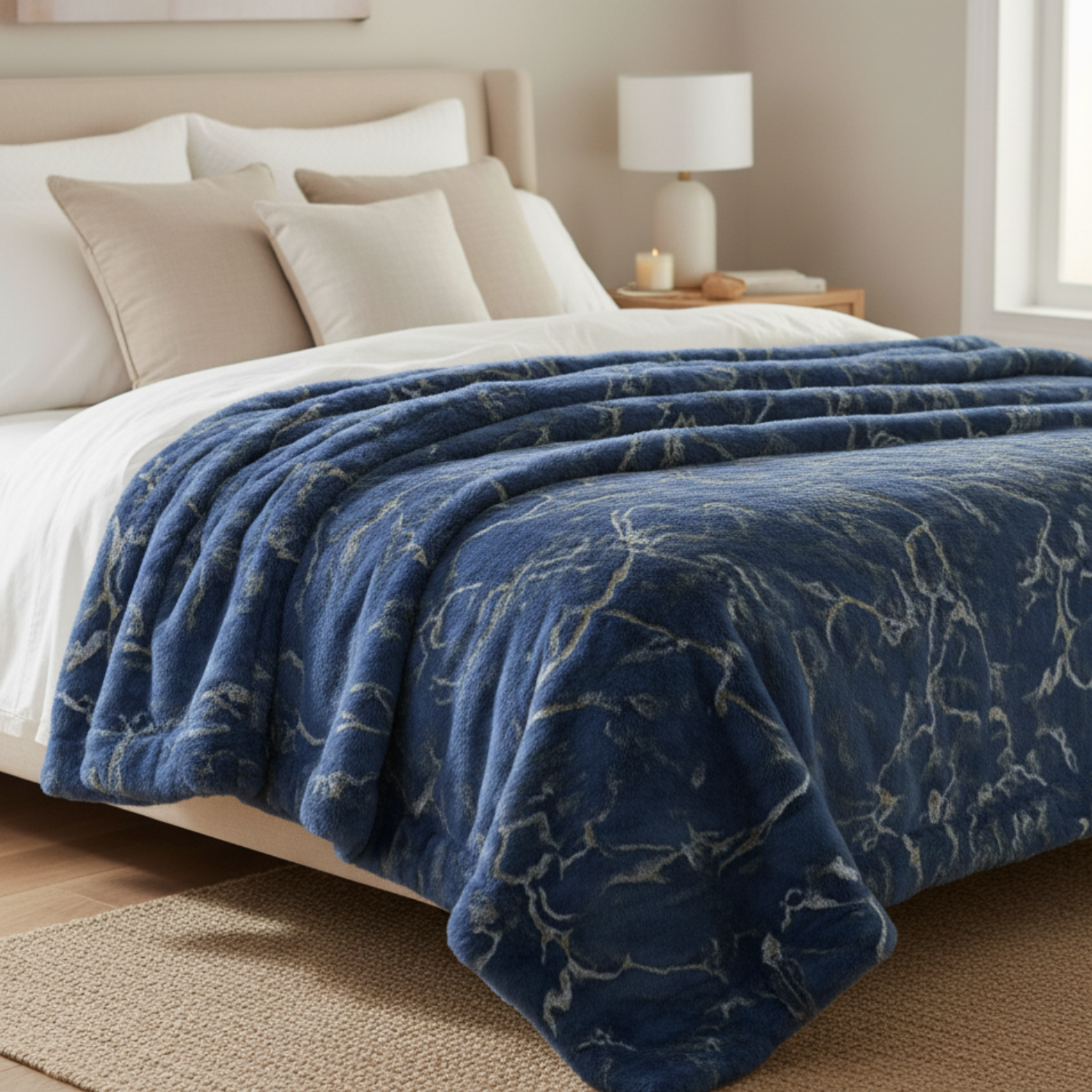 Winter Warm Faux Fur Blanket Luxury Super Soft Plush