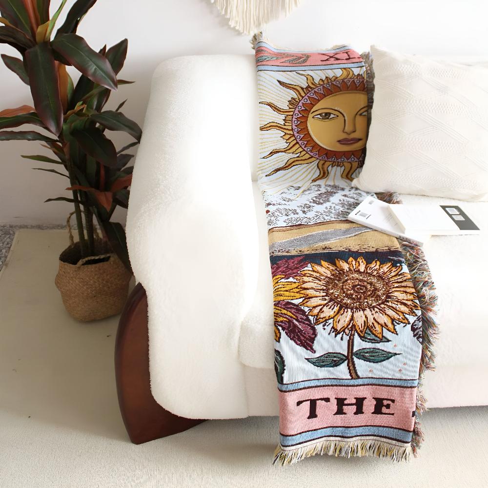 Boho Sonne Wandteppich-Decke