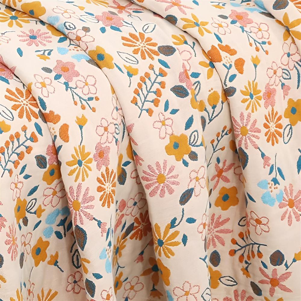 Couverture réversible en coton à franges Daisy Dreamer