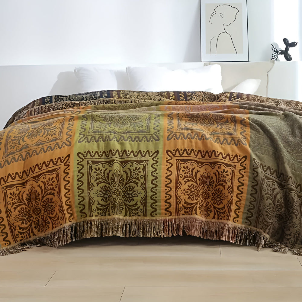 Mandala Quasten Wohndecke
