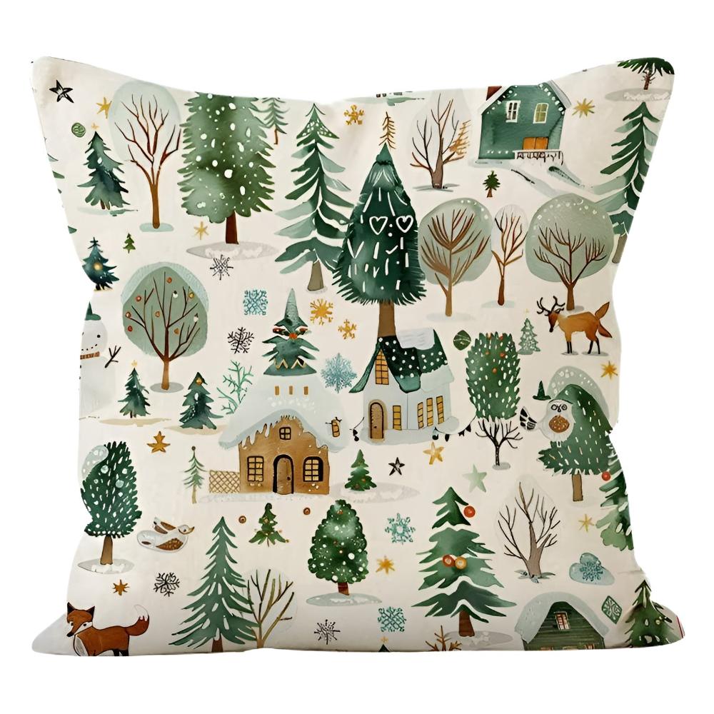 Funda de Cojín de Navidad Invernal