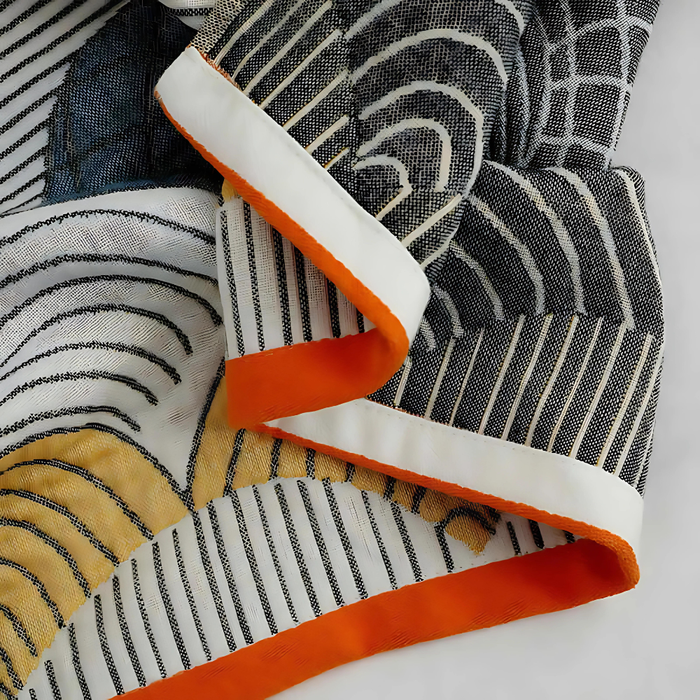 Asciugamano da Bagno in Cotone Jacquard con Stampa di Conchiglie