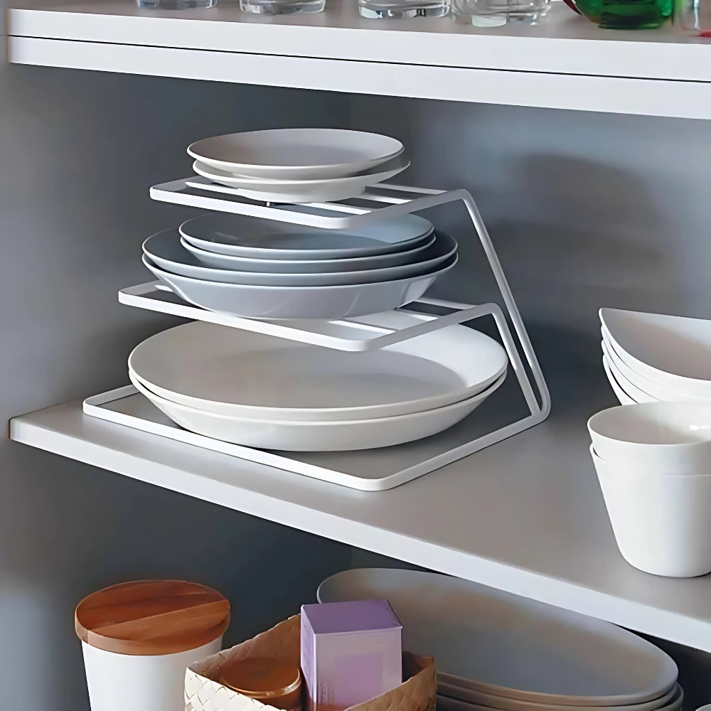 Escurridor y Organizador de Platos de 2 Niveles
