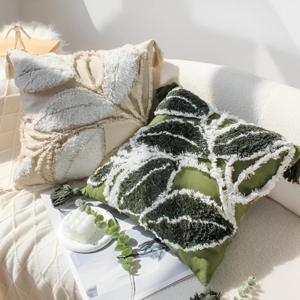 Weiches Blatt mit Quaste Kissenbezug