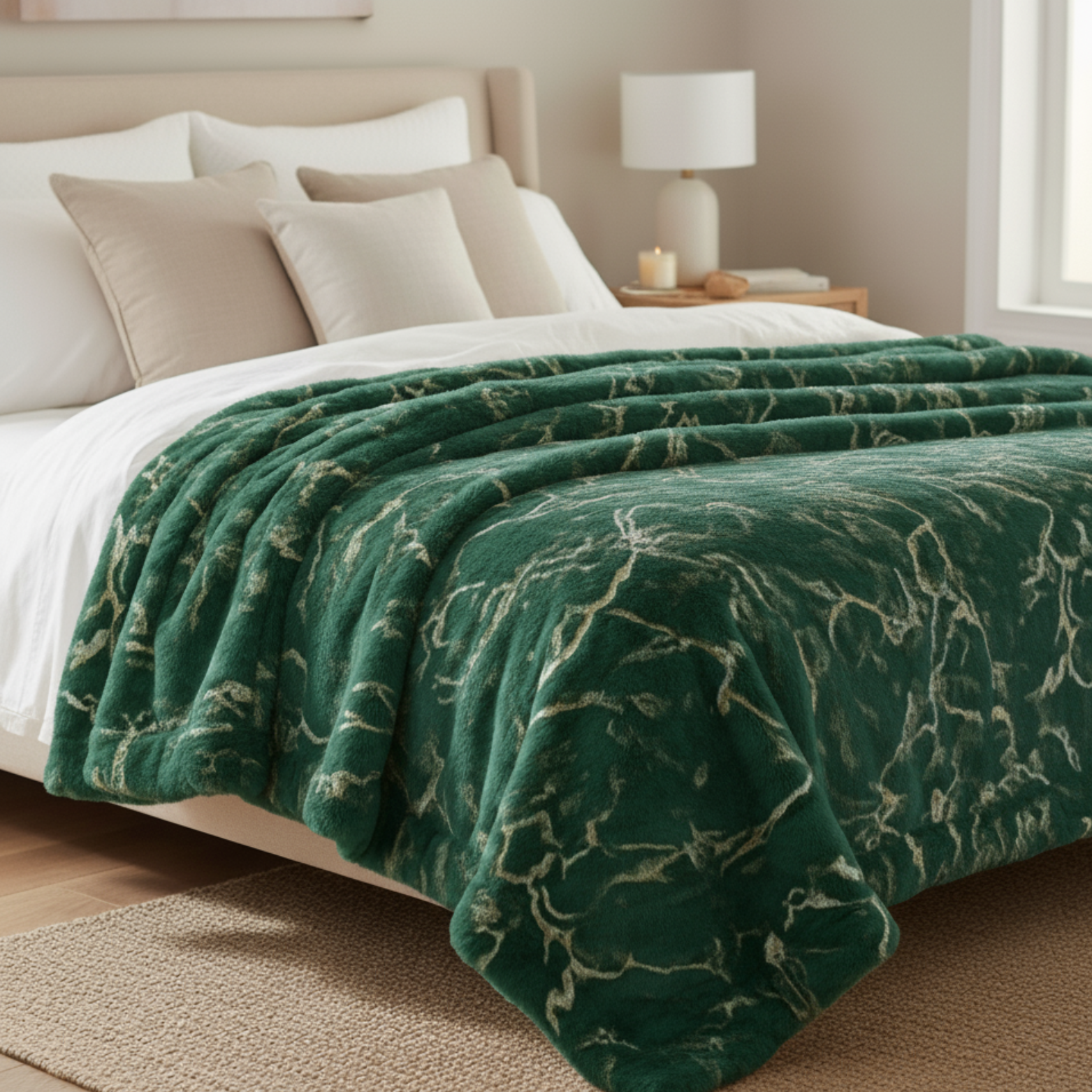 Winter Warm Faux Fur Blanket Luxury Super Soft Plush