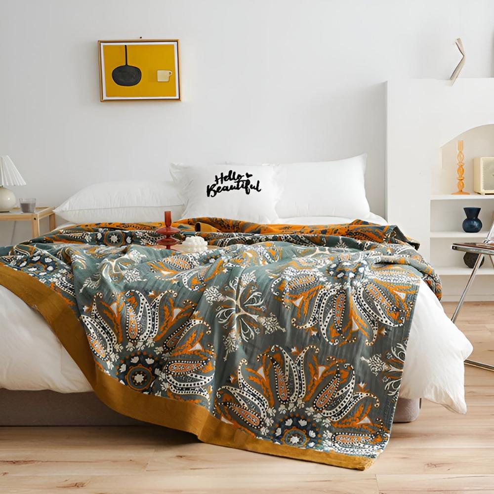 Boho Bloom Wendbare Weiche Steppdecke