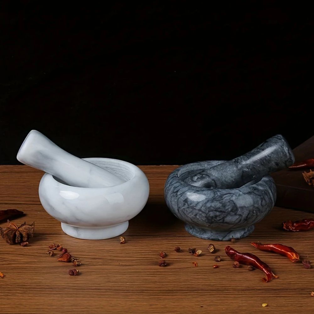 Marmor Mörser und Stößel Set