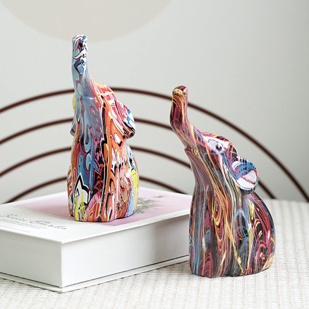 Graffiti Elephant Resin Figurine