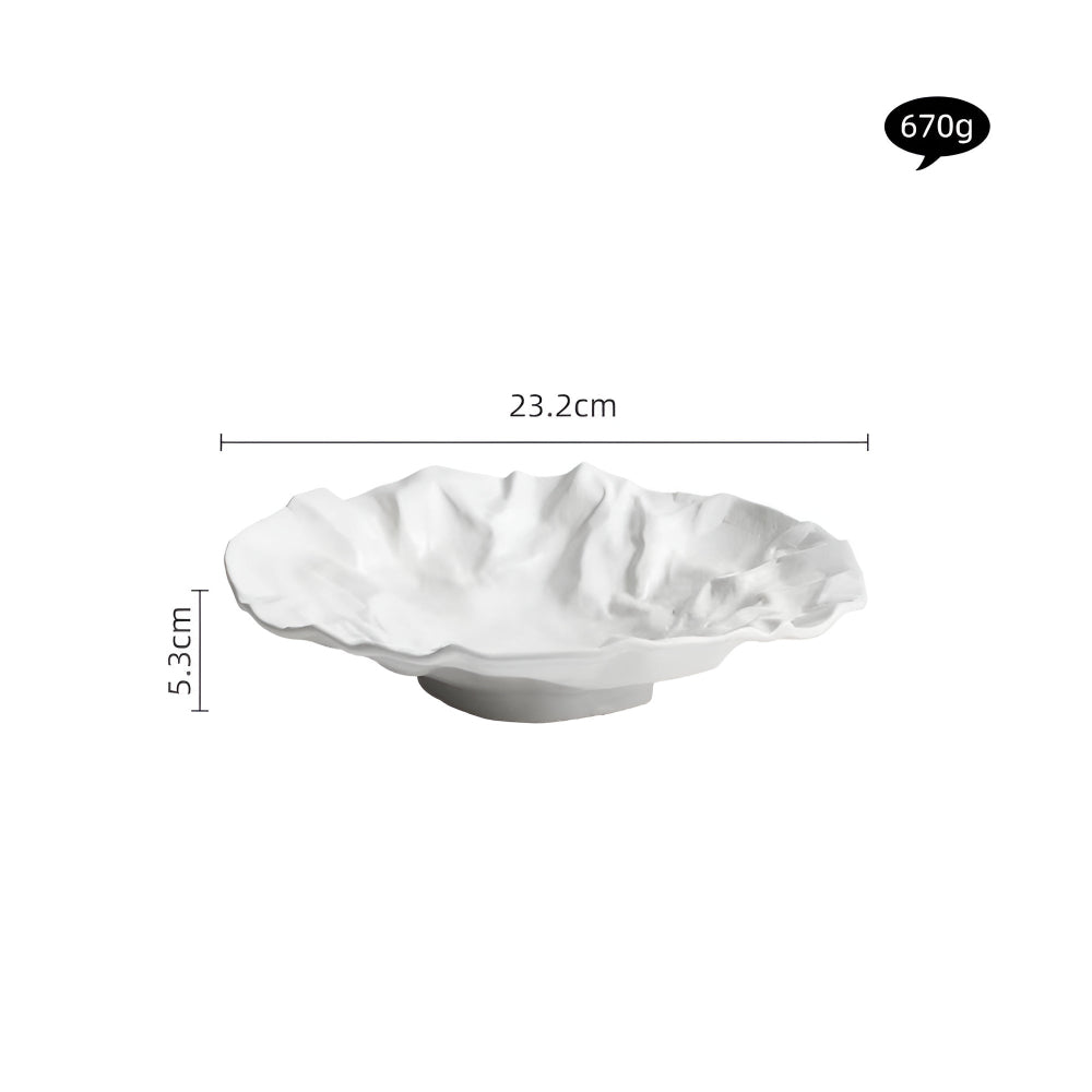 Künstlerisch gefalteter Papier-Keramikteller