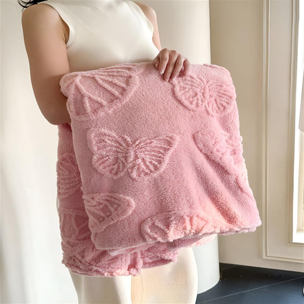 Schmetterling Jacquard Flanell-Decke