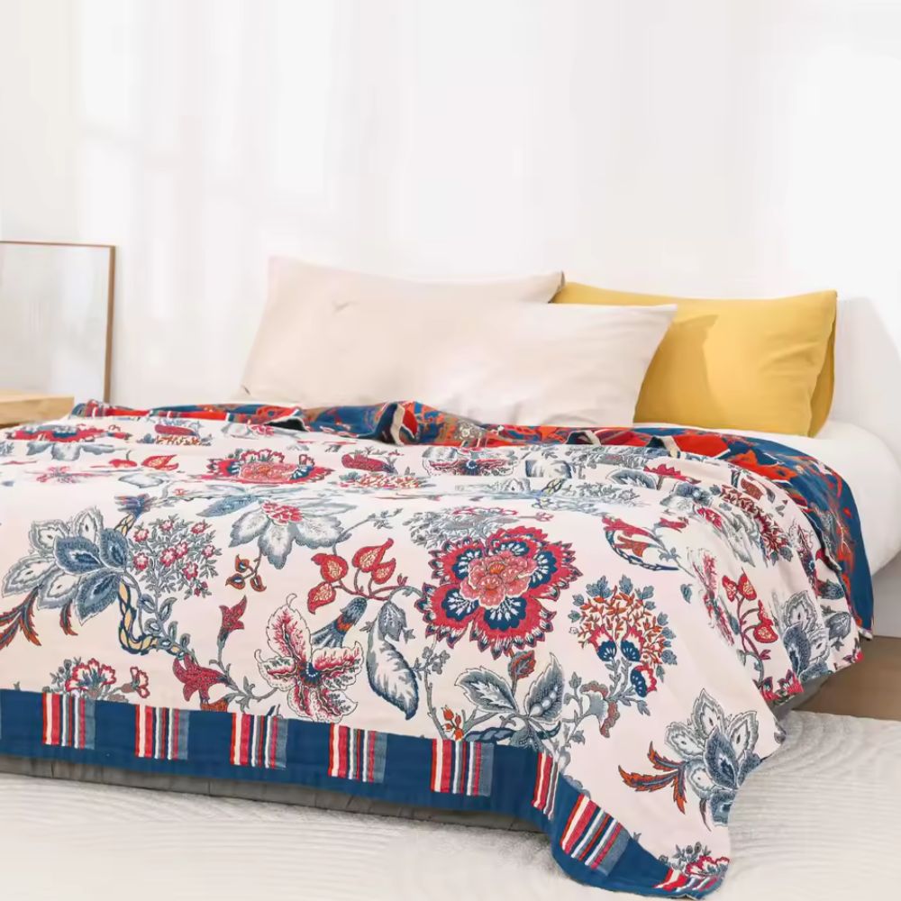 Retro Botanica Bliss Baumwoll-Decke