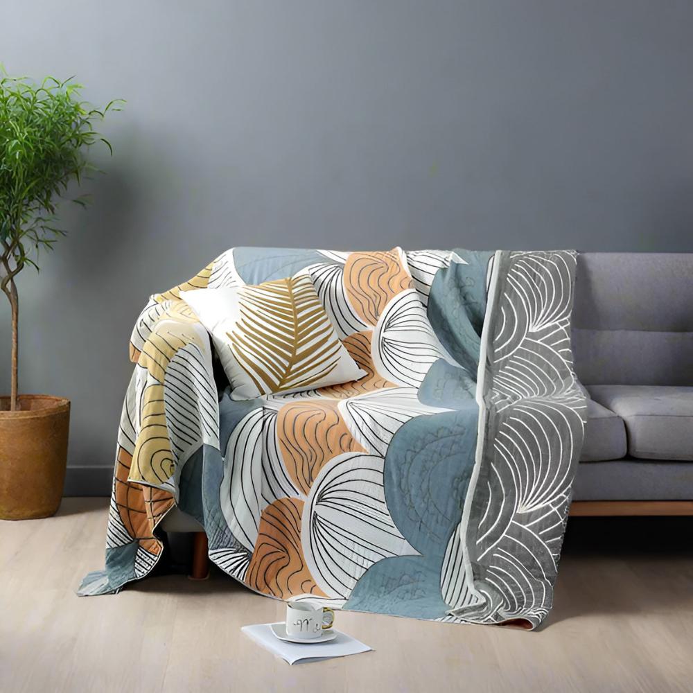 Couverture en Coton Motif Coquille Saint-Jacques