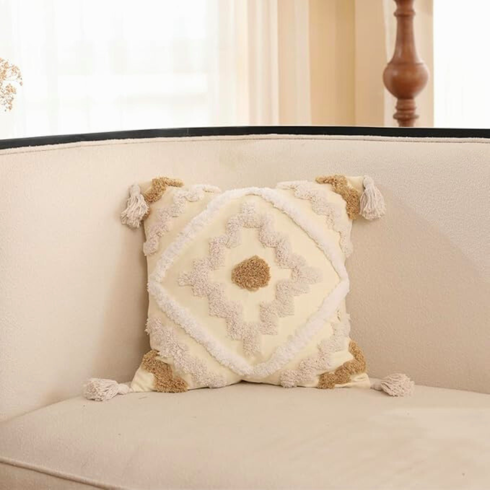 Funda de Almohada Bohemia Bliss con Borlas