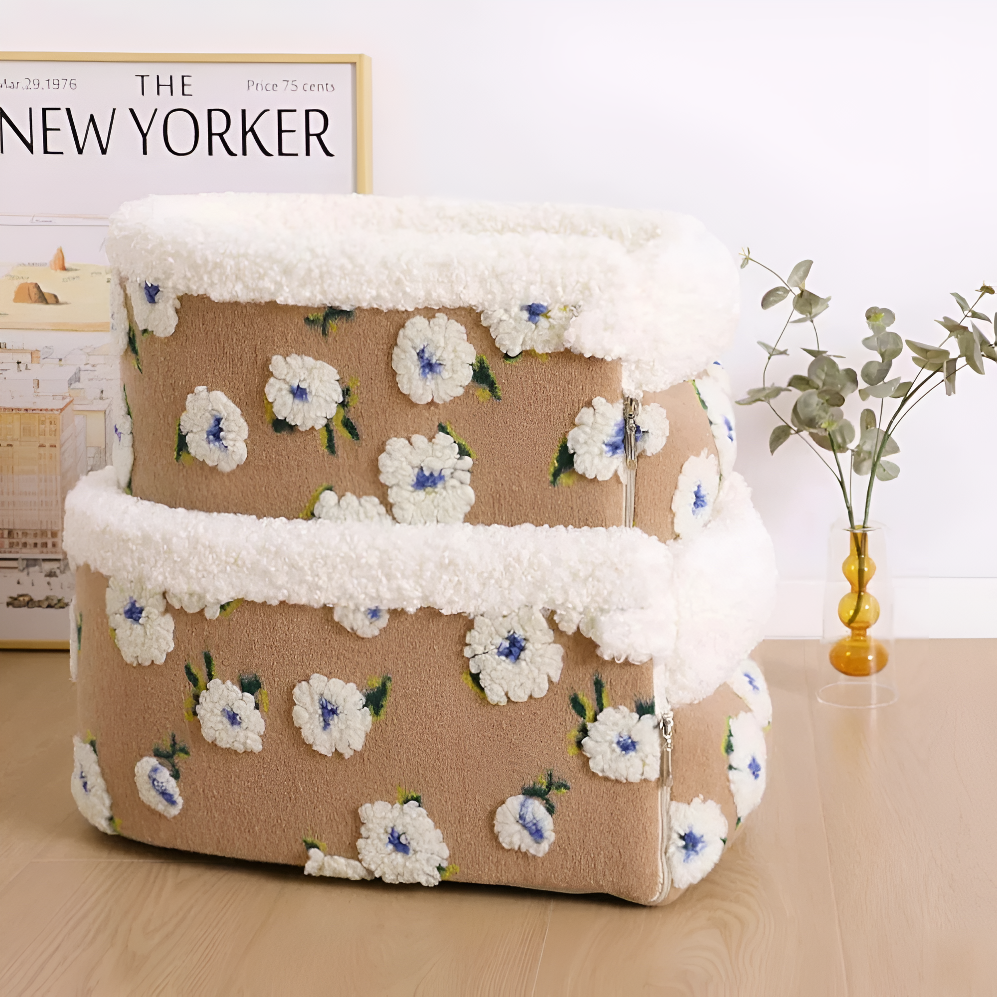 Fluff Floral Car Pet Booster Seat