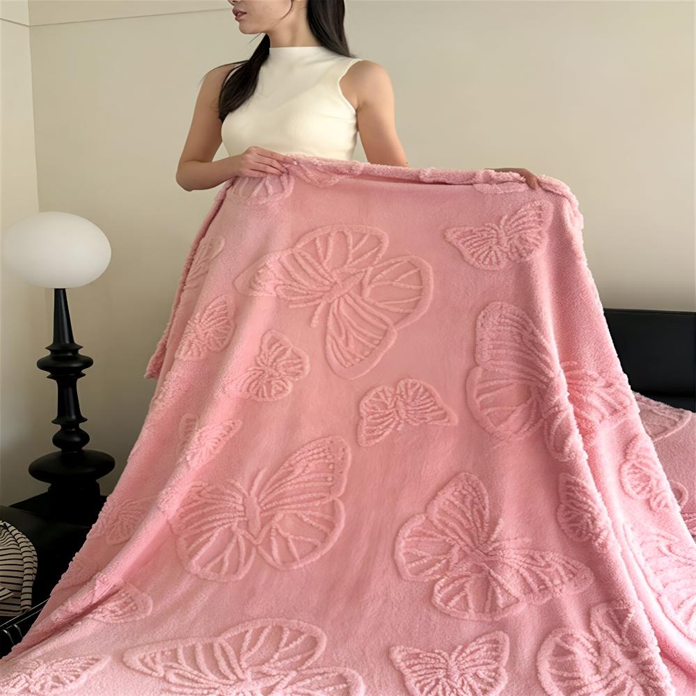 Schmetterling Jacquard Flanell-Decke