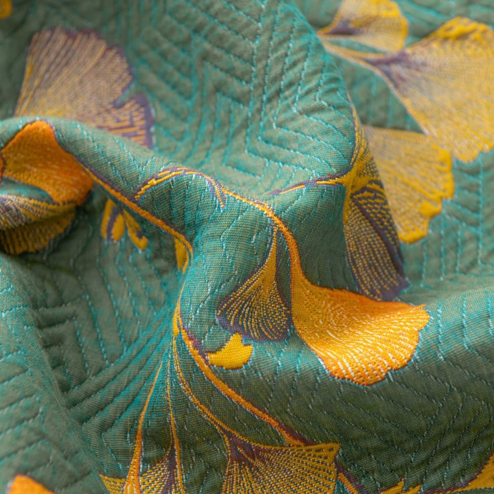 Jacquard Blumen Ginkgo-Blätter Wendbare Tagesdecke
