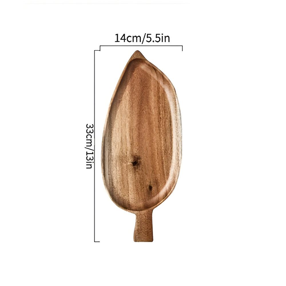 Blattförmiger Holz-Servierteller