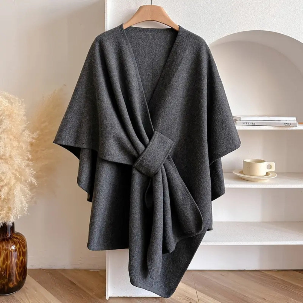 Luxuriöser Poncho Winddichter Schal-Mantel