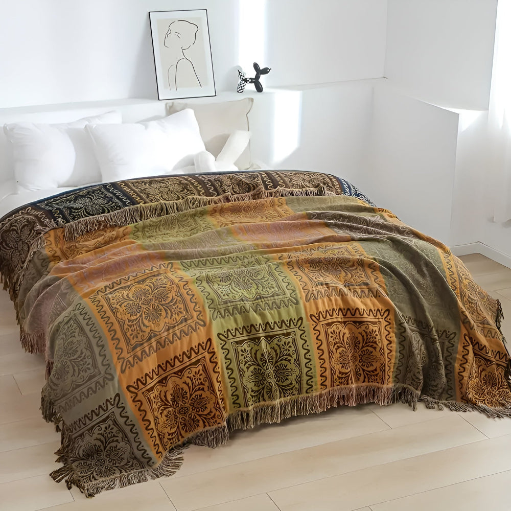 Mandala Quasten Wohndecke