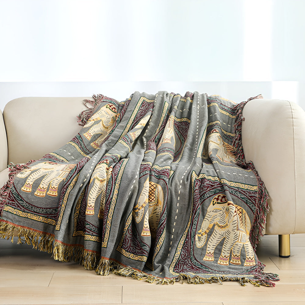 Bohemian Elefantenmuster Quasten-Decke