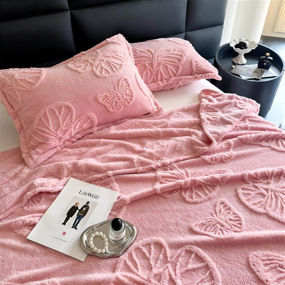 Schmetterling Jacquard Flanell-Decke
