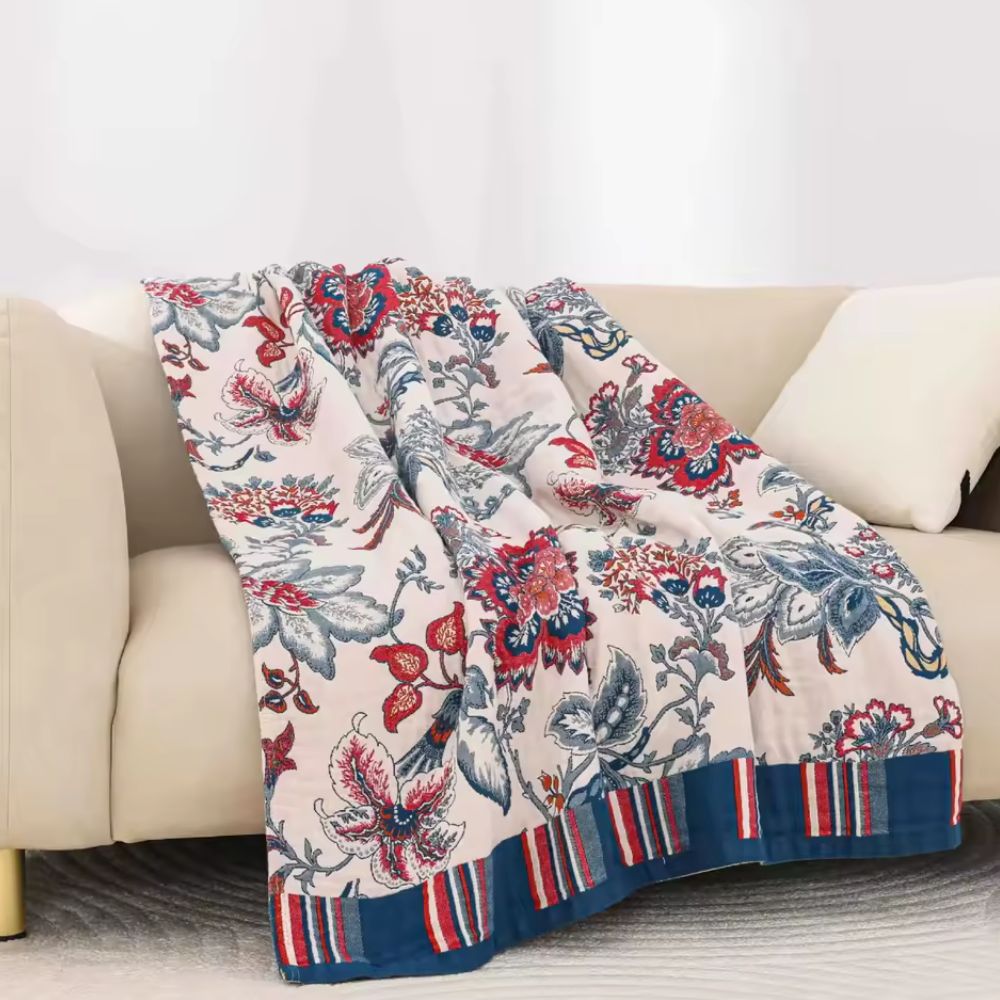 Retro Botanica Bliss Baumwoll-Decke