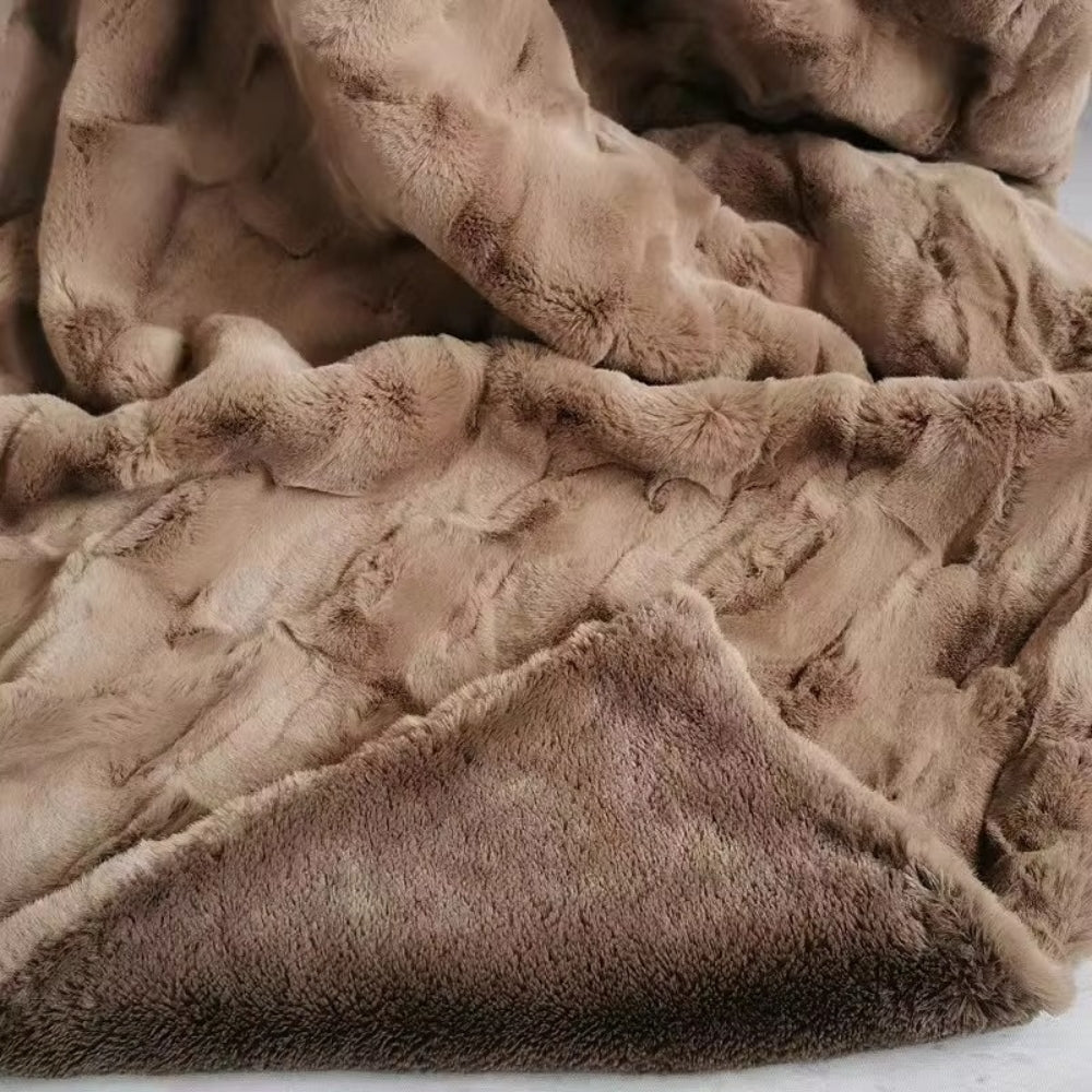 Manta de Piel Sintética Suave Mocha