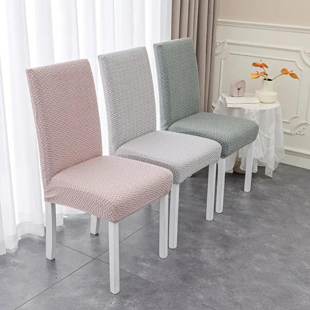 Sylva Jacquard Samt Stretch Stuhlhusse für Esszimmerstühle